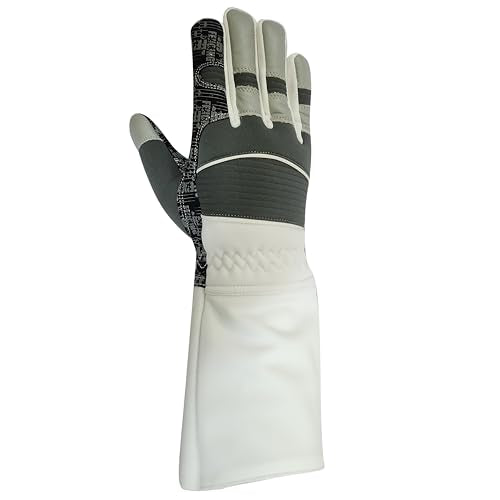 Fencing Glove High Performance Padded, Washable Amara Synthetic Leather, Real Leather for Foil, Epee & Saber, Silicoated Palm Back Neoprene Padded, 350N Cuff Protective Glove. - size: X-Large