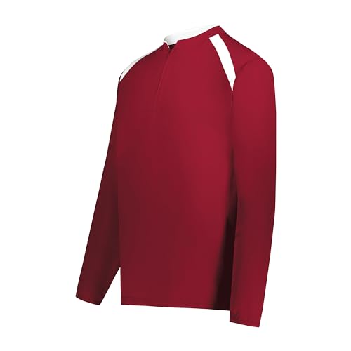 Holloway boys Holloway Boy's Clubhouse Pullover Cage Jacket - color: Scarlet/White, size: Medium