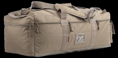 Large Military Duffle Bag Tactical Gear Load Out Bag Deployment Cargo Bag Travel Sports Equipment Duffel Luggage Bag with Backpack Straps 90L - color: COYOTE TAN