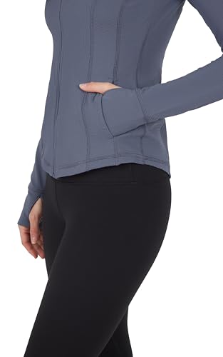 Interlink Ribbed Princess Seam Performance Jacket - color: Grisaille Ribbed, size: Large