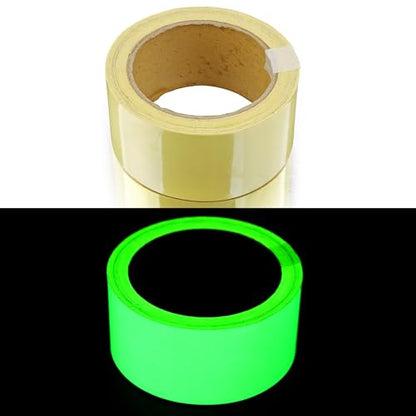 Oumers Glow in The Dark Tape 33 ft x 1 inch Green High Bright Luminous Tape Sticker Removeble Waterproof and Photoluminescent - size: 33 Foot x 1 Inch