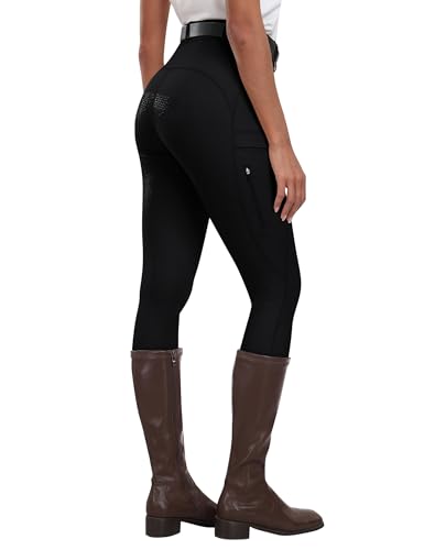 MoFiz Women's Horse Riding Pants Breeches Equestrian Pants Riding Tights - color: Black, size: XX-Large