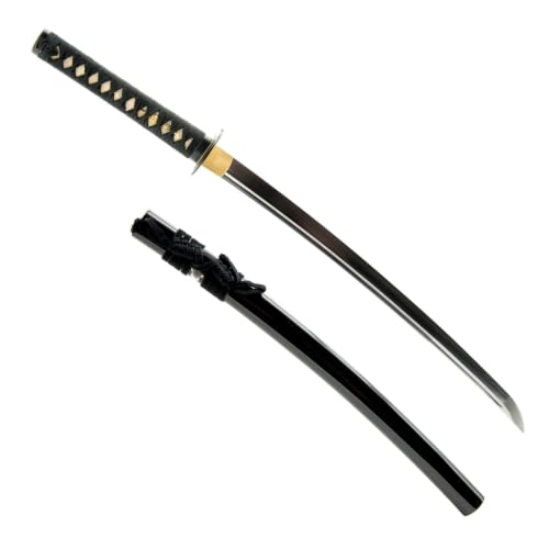 Hand Forged Wakizashi, Full Tang Heat-Tempered Japanese Short Sword - color: Musashi 682