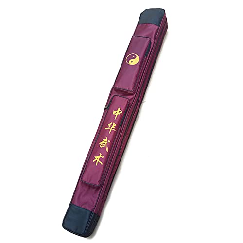 Waterproof Kung Fu Tai Chi Sword Case Double Layer Carrying Bag - color: Winered&Black