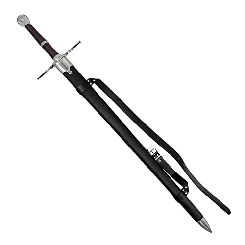 49" Fantasy Wolf Two Handed Sword - Long Sword with Scabbard - Stainless Steel Blade - Use As Cosplay Sword, LARP Sword & Prop Sword - for Collection, Cosplay & Gifts