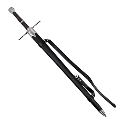 49" Fantasy Wolf Two Handed Sword - Long Sword with Scabbard - Stainless Steel Blade - Use As Cosplay Sword, LARP Sword & Prop Sword - for Collection, Cosplay & Gifts
