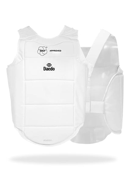 Daedo Chest Protector WKF Approved – Martial Arts Body Shield for Karate Taekwondo – Padded Sparring Training Gear - size: Large