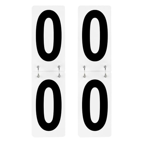 TOPTIE 2 Sets Score Keeper 0-9 Double Sides Flip Scoreboard Numbers - color: Black, size: 2.5 x 5 Inch