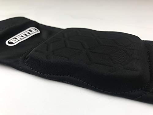 Battle Sports Elbow and Forearm Padded Football Sleeve - size: Adult L/XL, style: Black