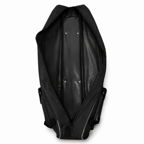 Fencing Bag with Wheels, Rolling Fencing Bag for Foil Epee Saber, Long Sword Carrier for HEMA and Fencing Gear, Side Pocket and Carry Handles - color: Black