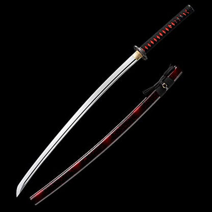 Traditional Heat/Clay Tempered Hand Forged Katana Sword | Real 1060/1095 T10 High Carbon Steel Sharp Full Tang Katanas | Practical Authentic Japanese Samurai Swords - color: Sun Flowers