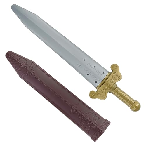 GiftExpress 19" Plastic Roman Toy Sword with Sheath – Pretend Play Dagger Nordic for Knight, Viking, and Roman Warrior Costumes
