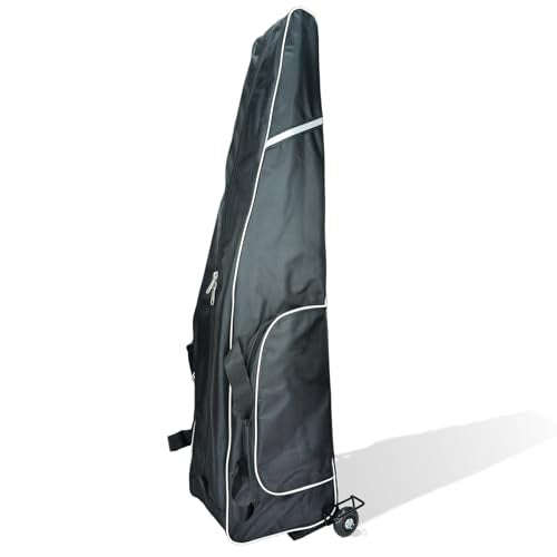 Fencing Bag with Wheels - Draw-bar Rolling Fencing Bag - Fencing Bags with Integrated Plate and Wheels - color: Black