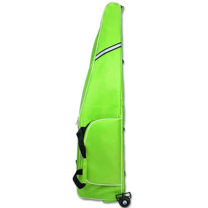 Fencing Bag with Wheels - Draw-bar Rolling Fencing Bag - Fencing Bags with Integrated Plate and Wheels - color: Grass Green