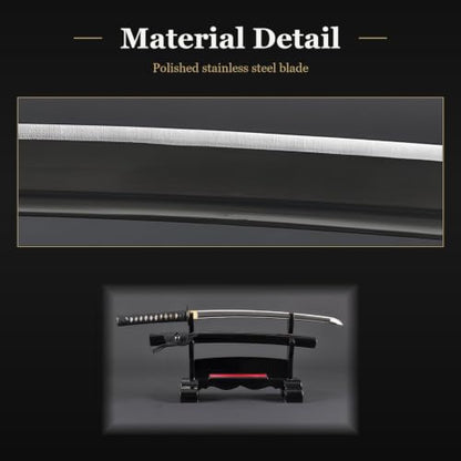 Unsharpened Stainless Steel Wakizashi, Iaido Iaito Training Short Sword - color: Musashi
