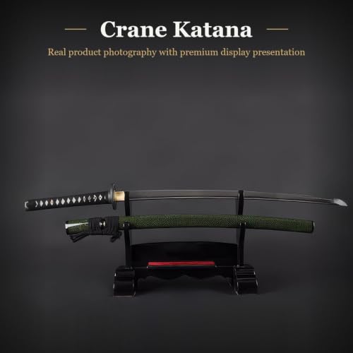 1045 Katana, Hand Forged Full Tang Japanese Sword | Classic Tsuba Series - color: Gold Crane 717H
