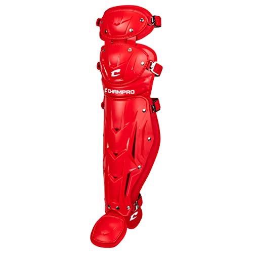 Champro Optimus MVP Double Knee Leg Guard - color: Scarlet, size: 14.5"