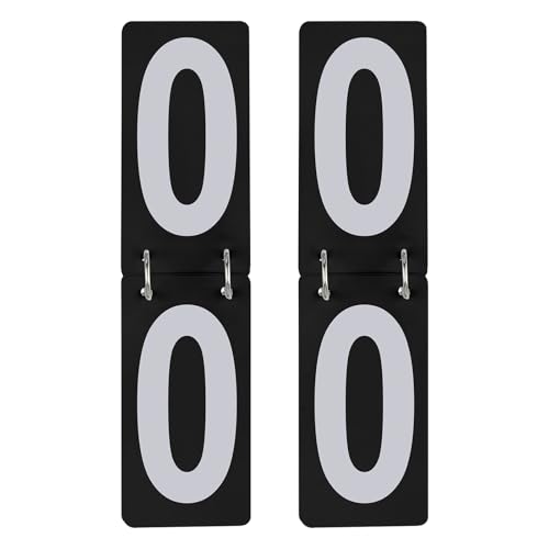 TOPTIE 2 Sets Score Keeper 0-9 Double Sides Flip Scoreboard Numbers - color: Black Card, size: 2.5 x 5 Inch