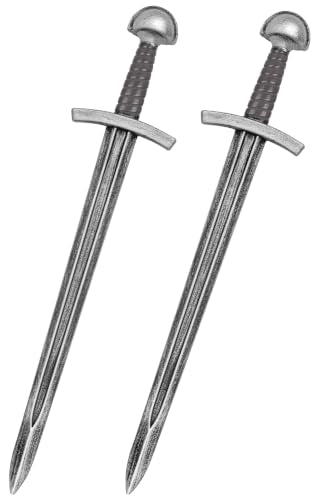 Crusader Knight Toy Sword,25.6" Plastics Sword Medieval Warrior Costume Accessories for Halloween Cosplay LARP,Props - color: Grey 25.6"