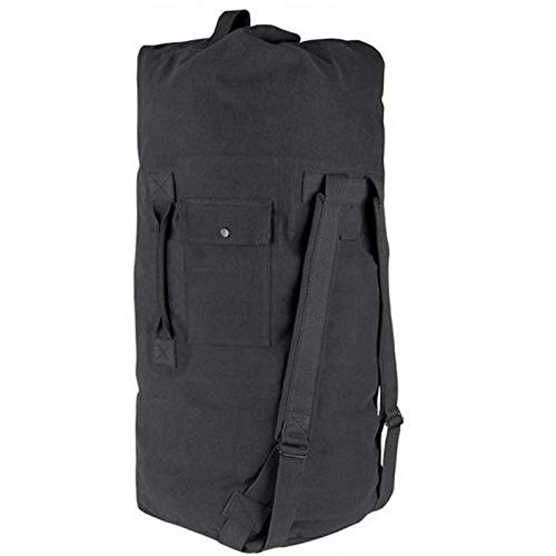 No Bag is Better! Buy the Farm Blue 2 Strap Top Load Military Duffle Bag - XL Duffel - Heavy Army Cotton Canvas – A GREAT Unisex Travel Bag, MOMS! College Dorm Rooms, Summer Camp-22" x 38" Black - color: Black