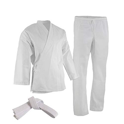 TMA NEW White Karate Uniform, Gi 5 oz Adult Kids w/White belt Tae Kwon Do - size: 0000
