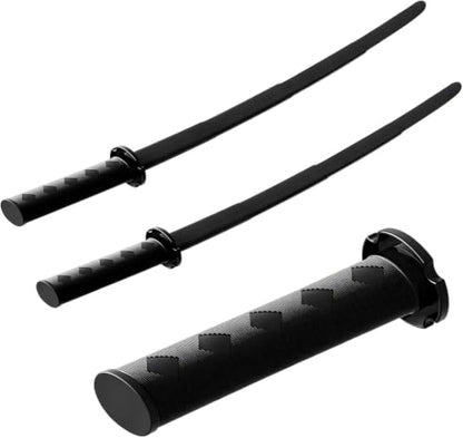 2Pcs Toy Katana, Retractable Samurai Sword Model, Ninja Martial Arts Weapon for Cosplay, Play Fighting, Halloween Cosplay, Samurai Costume Accessory Black