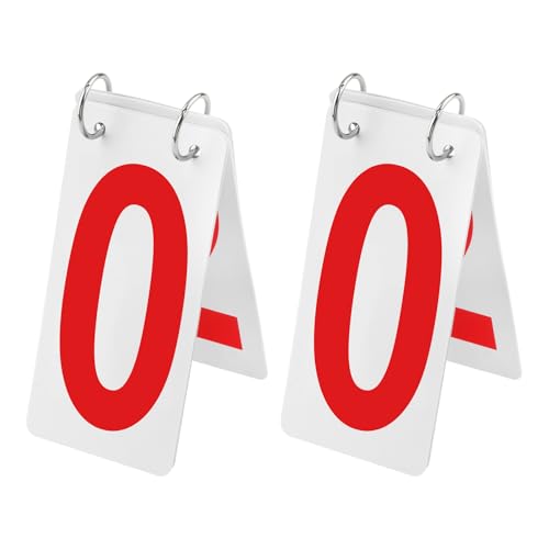 GOGO 2 Sets Score Keepers 2.5 x 5 Inch, 0-9 Double Sides Number Cards - color: Red