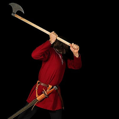 Mythrojan Medieval Sword Frog Adventurer with Leather Holder for Universal Rapier, Broadsword, Cutlass - style: Large Left Handed - Natural (10" x 10")