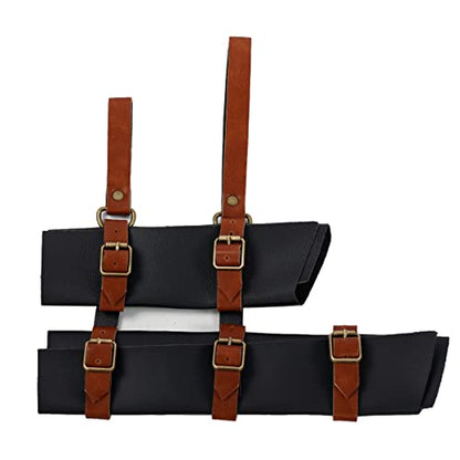 BLESSUME Medieval Knight Belt with Sword Frog Holster Rapier Scabbard Holder 1pc - color: Black and Brown 6