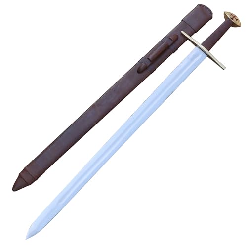 Armory Replicas™ Knight’s Valor Arming Sword & Battle Ready Medieval Gauntlets – Full Tang Blade & Handcrafted Armor - style: Knight Arming Sword