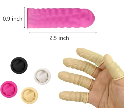 100 Pcs Finger Cots, Disposable Finger Protectors, Latex Anti-Static Finger Tip Rubber Protect Keeping Dressing Dry and Clean (Medium, Yellow) - color: Yellow