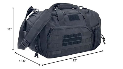 APRlLBAY 43L Large Capacity Military Duffel Bag - Tactical Gym Bag/Weekender for Men & Women (Jet Black) - color: Black