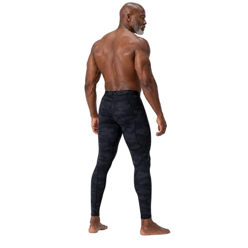DEVOPS 2-3 Pack Men's Compression Pants Leggings Tights Pocket/Non-Pocket - color: 1# (Basic) - Black / Camo Black, size: XX-Large