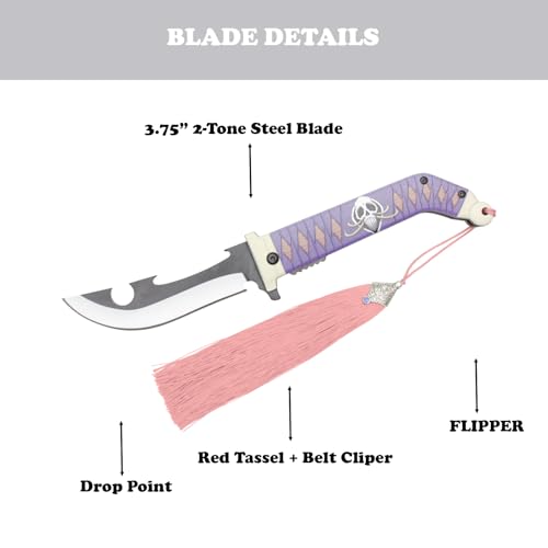 LALAPORT Anime Inspired Pocket Knife Collection | Katana Style Folding Knives | Cosplay, Display, EDC (Whitebeard) - color: Whitebeard