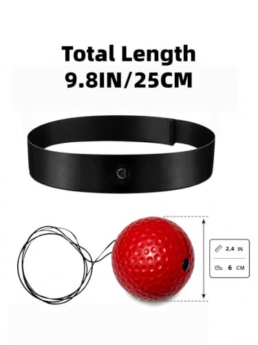 Boxing Reflex Ball,Reaction Training Ball with Headband,Speed Training Equipment for Adults,Boxing Workout Practice - color: Red