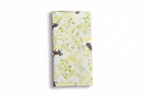 Japanese Gauze Tenugui Towel – 100% Cotton Made in Japan – Quick Dry, Soft & Lightweight Kitchen Tea Towel, Face & Hand Towel for Travel, Gym and Daily Use (1, Sunlit Cat Pattern Yellow, Medium) - color: Sunlit Cat Pattern Yellow