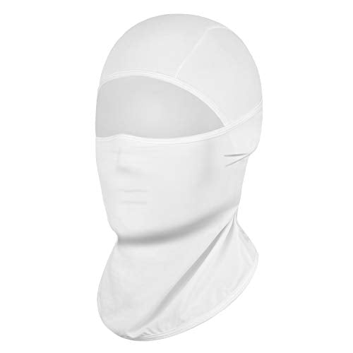 Achiou Ski Mask Balaclava Shiesty, Cooling Ice Silk Motorcycle Face Cover - color: White