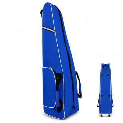 Fencing Bag with Wheels, Rolling Fencing Bag for Foil Epee Saber, Long Sword Carrier for HEMA and Fencing Gear, Side Pocket and Carry Handles - color: Blue