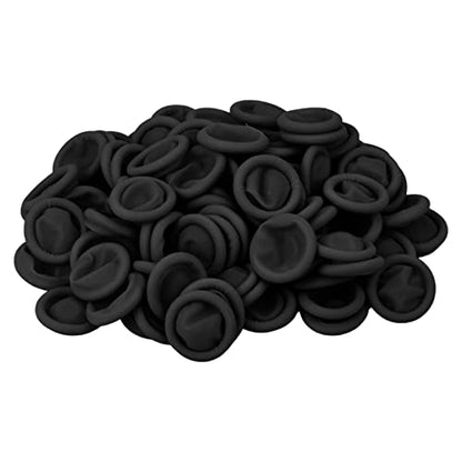 100 Pcs Finger Cots, Disposable Finger Protectors, Latex Anti-Static Finger Tip Rubber Protect Keeping Dressing Dry and Clean (Medium, Black) - color: Black