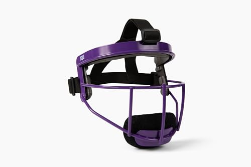 Defender Fielder’s Wire Mask - High-Impact Steel Infielder Face Guard for Softball & Baseball - Adult & Youth Sizes - Lightweight, Maximum Visibility & Secure Fit - color: Purple, size: Youth