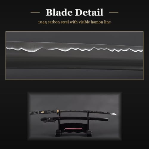 Katana Samurai Sword, 1045 Carbon Steel, Hand Forged, Full Tang - color: Empire Wheel