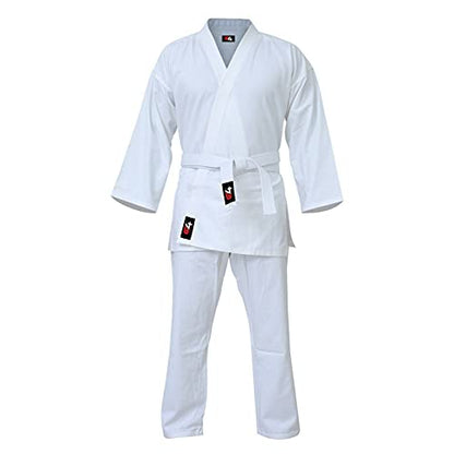 G4 Karate Suit GI Aikido Training Adult Student Uniform Set Free Belt Black White - color: White, size: 00/120cm