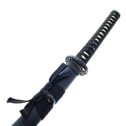 41" Hand Forged Black Katana Samurai Sword Full Tang, Sharp, 1045 High Carbon Steel Blade, Crane Tsuba