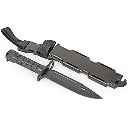 MetalTac Rubber Knife Training Airsoft with Sheath Dummy Plastic Dagger Flexible Soft Fixed Blade for Prop Halloween Martial Arts Pretend Play Cosplay Costume 11.75 inch