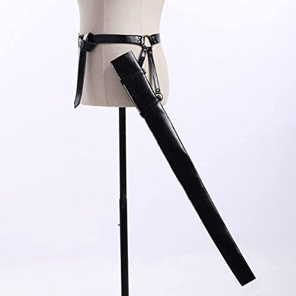 BLESSUME Medieval Knight Belt with Sword Frog Holster Rapier Scabbard Holder 1pc - color: Black 7