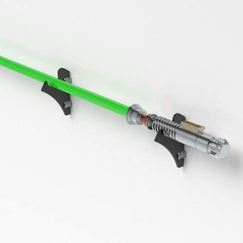 WANLIAN lightsaber rack, wall-mounted lightsaber rack, suitable for swords, 1 pair of lightsaber sabers (Black) - color: black