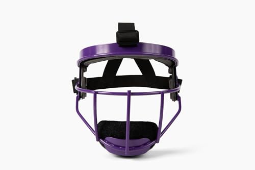 Defender Fielder’s Wire Mask - High-Impact Steel Infielder Face Guard for Softball & Baseball - Adult & Youth Sizes - Lightweight, Maximum Visibility & Secure Fit - color: Purple, size: Youth