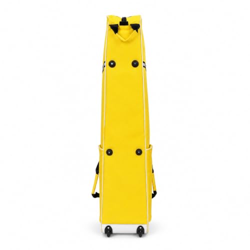 Fencing Bag with Wheels, Rolling Fencing Bag for Foil Epee Saber, Long Sword Carrier for HEMA and Fencing Gear, Side Pocket and Carry Handles - color: Yellow