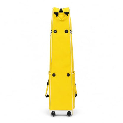 Fencing Bag with Wheels, Rolling Fencing Bag for Foil Epee Saber, Long Sword Carrier for HEMA and Fencing Gear, Side Pocket and Carry Handles - color: Yellow