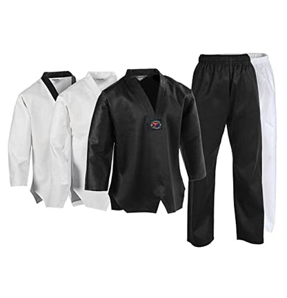 Ultimate - Taekwondo Gi Uniform - Kids Adults Unisex White Belt Included - color: Black, size: 1